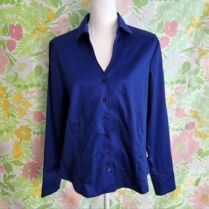 Coldwater Creek Blue Button Up Blouse